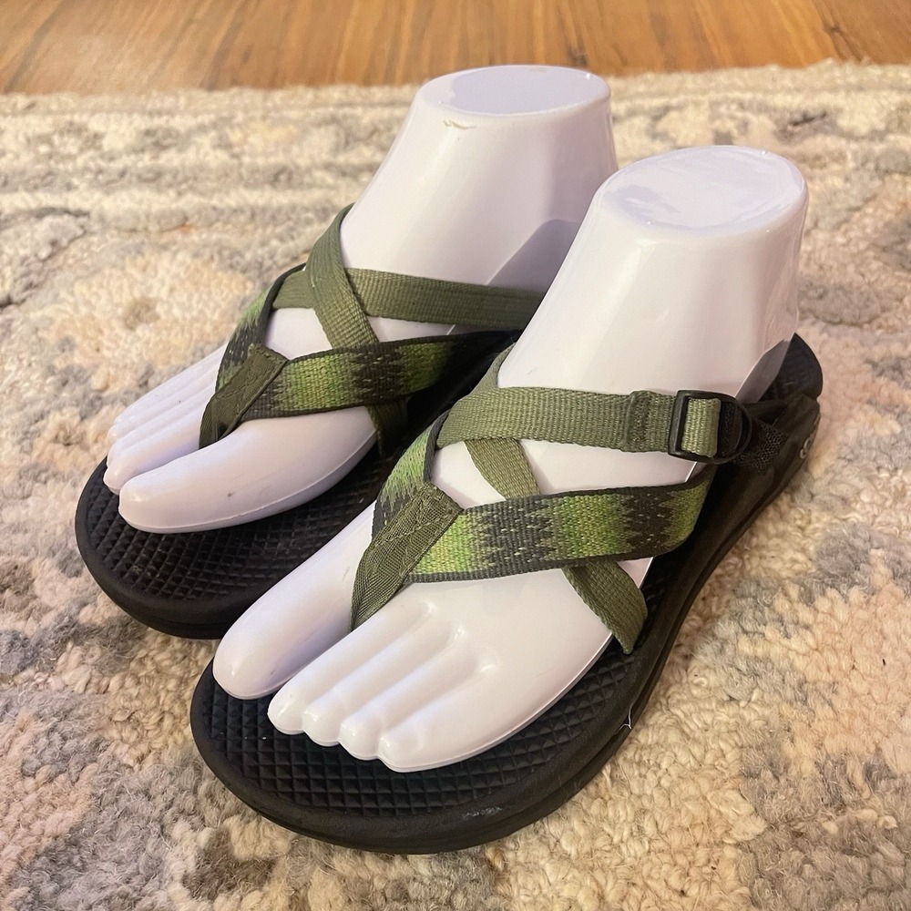 Chaco Hipthong Women 6 Sandals Green Gorpcore Strappy Granola Hiking Water Pool